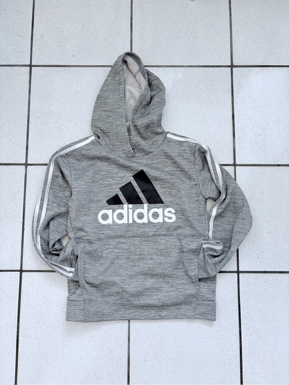 Adidas Gray Hoodie – Athletic/Sporty Style